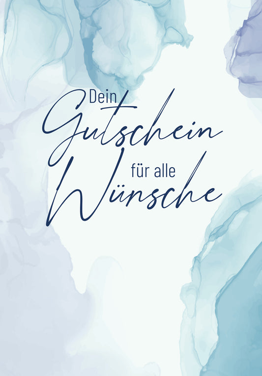 Für alle Wünsche - Aquarell Blau