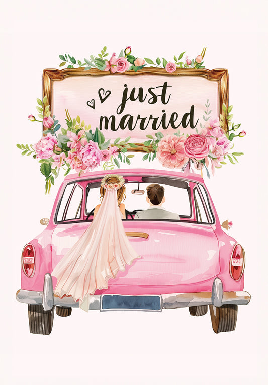 Just Married - Auto Rosa (Gutscheinwert)