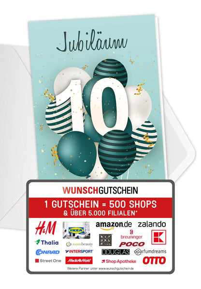 10 Jahre Jubiläum - Ballons Grün