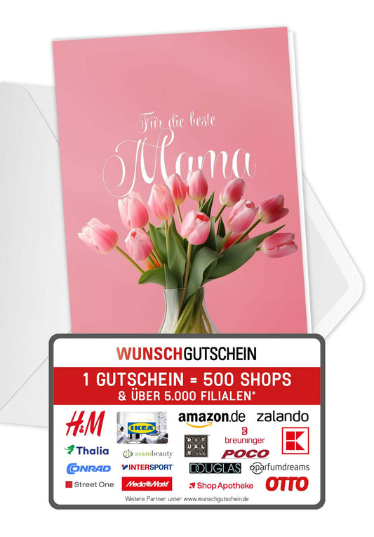 Für die beste Mama - Tulpenvase (Gutscheinwert)