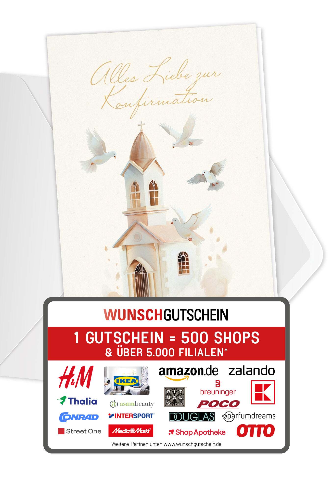 Zur Konfirmation - Kirche Beige