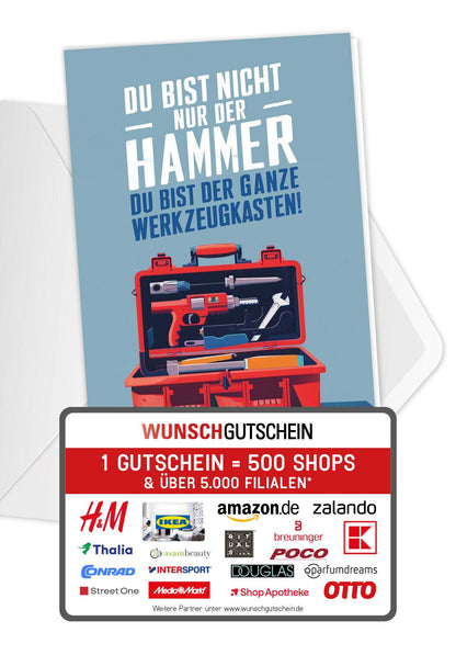 Du bist der Hammer - Werkzeugkoffer (Gutscheinwert)