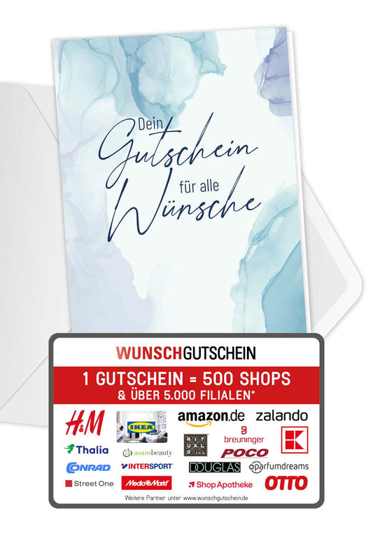 Für alle Wünsche - Aquarell Blau