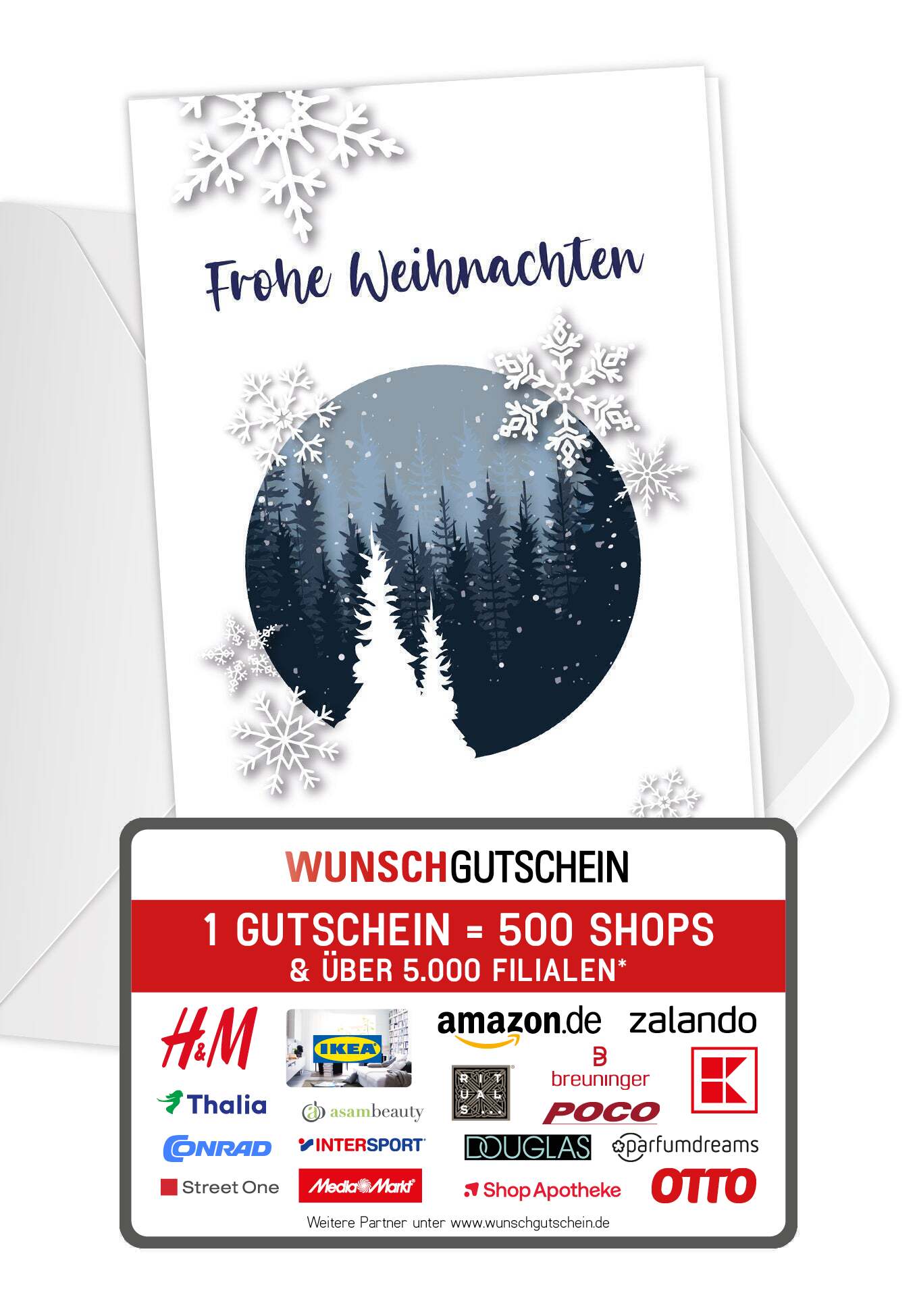 Frohe Weihnachten - Schneekugel (Gutscheinwert)