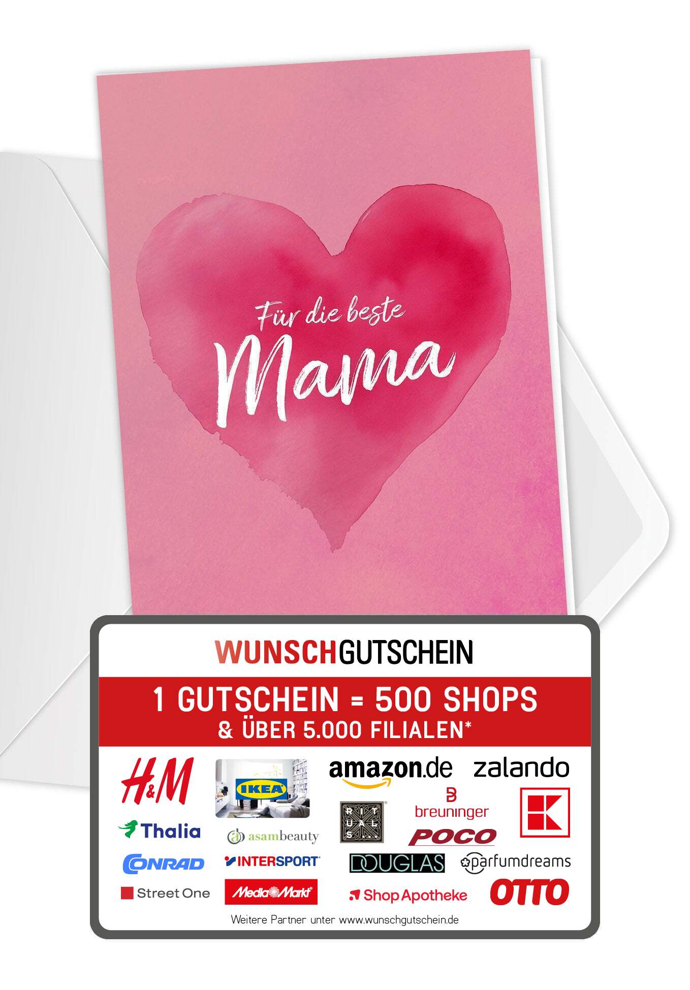 Für die beste Mama - Herz Pink