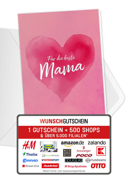 Für die beste Mama - Herz Pink