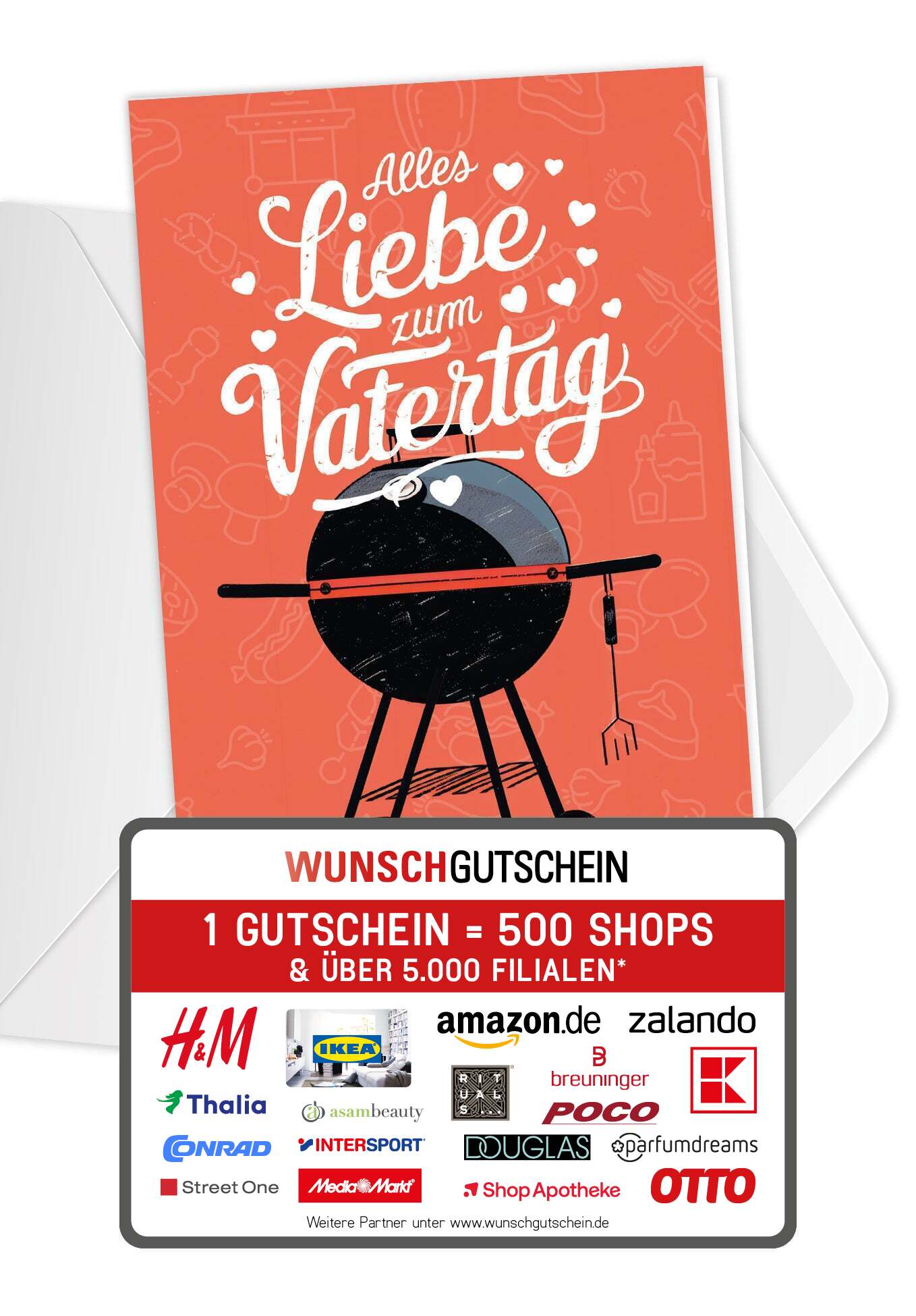 Alles Liebe Vatertag - Grill Rot (Gutscheinwert)