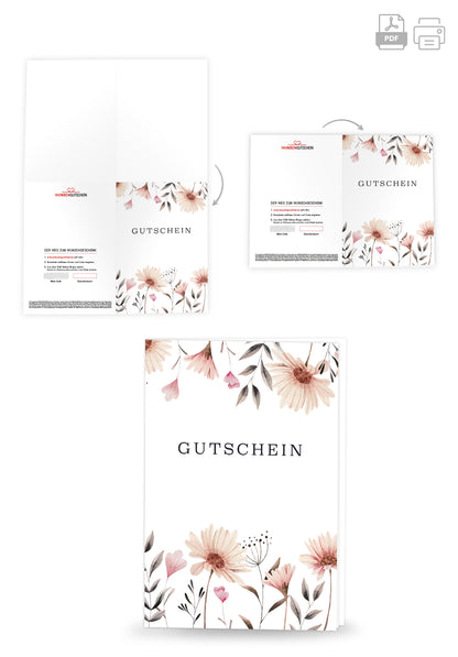 Gutschein - Blumen weiß (Gutscheinwert)