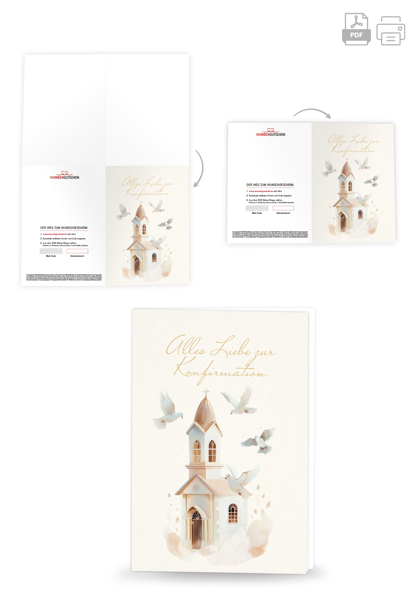 Zur Konfirmation - Kirche Beige