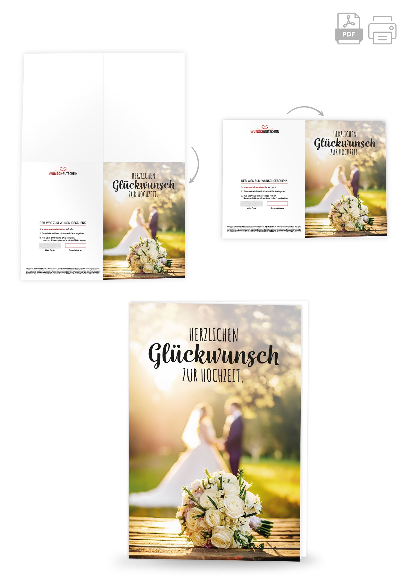 Glückwunsch zur Hochzeit - Hochzeitsstrauss (Gutscheinwert)