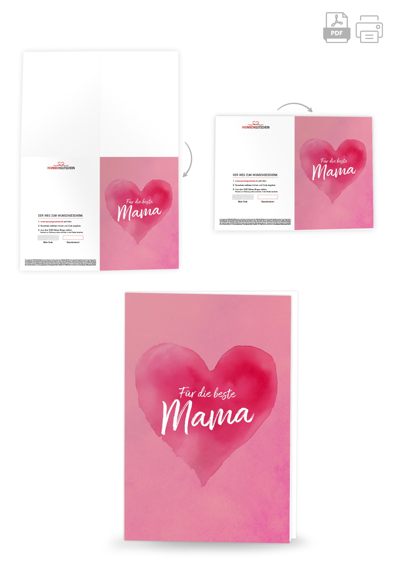 Für die beste Mama - Herz Pink