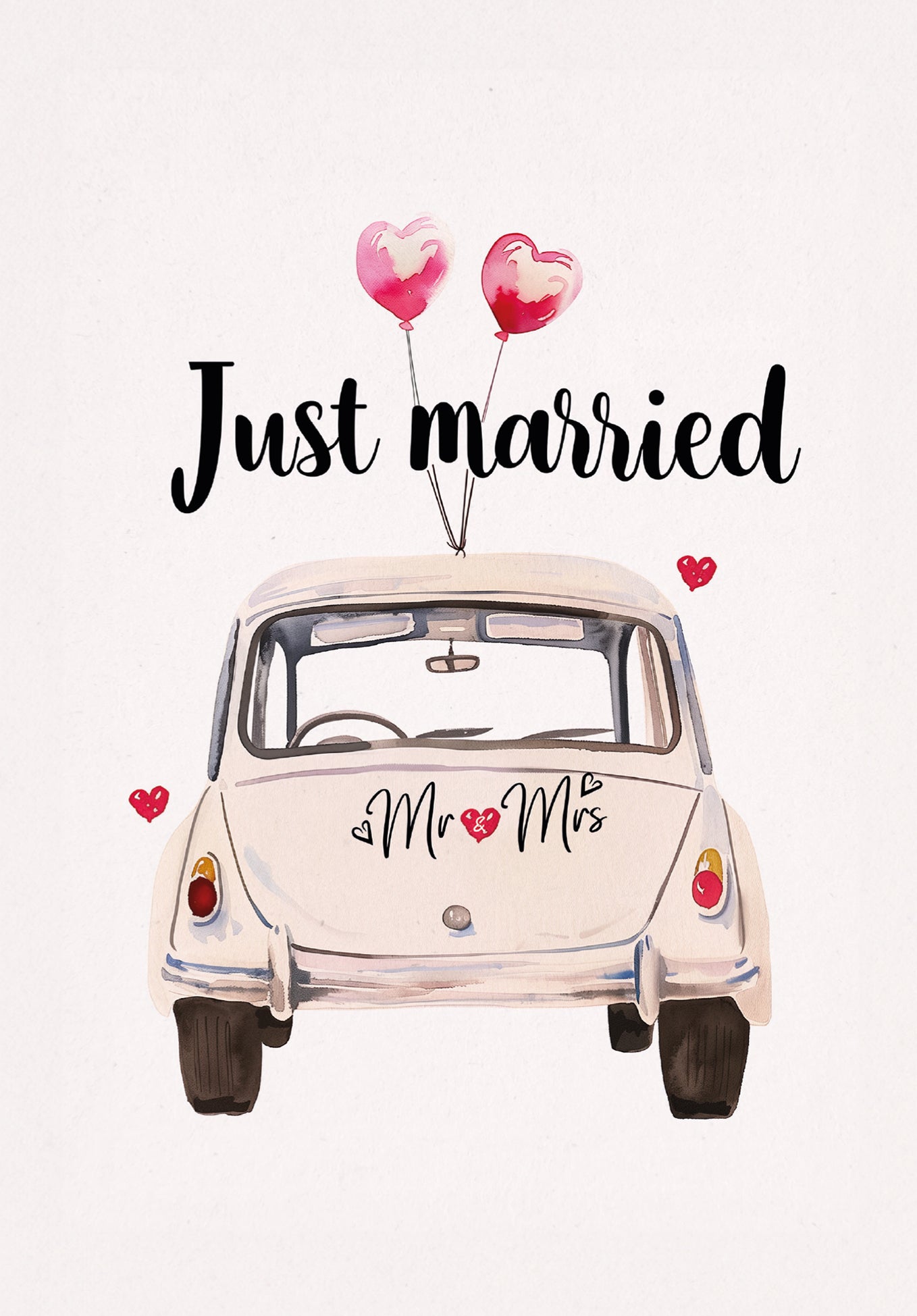 Just Married - Auto Weiß