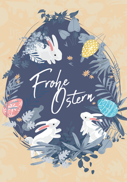 Frohe Ostern - Ei auf Gelb