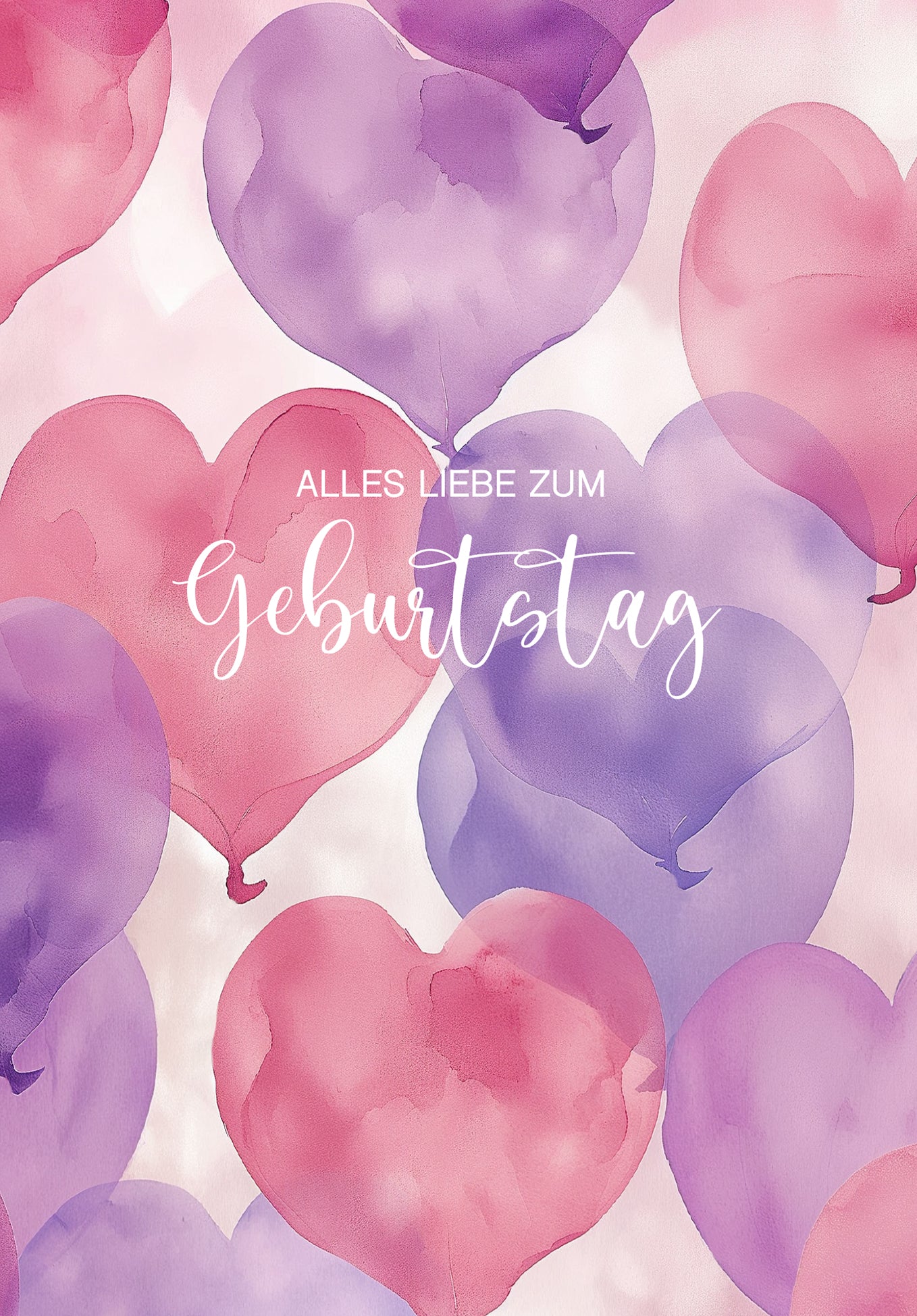 Alles Liebe zum Geburtstag - Herzen Pink