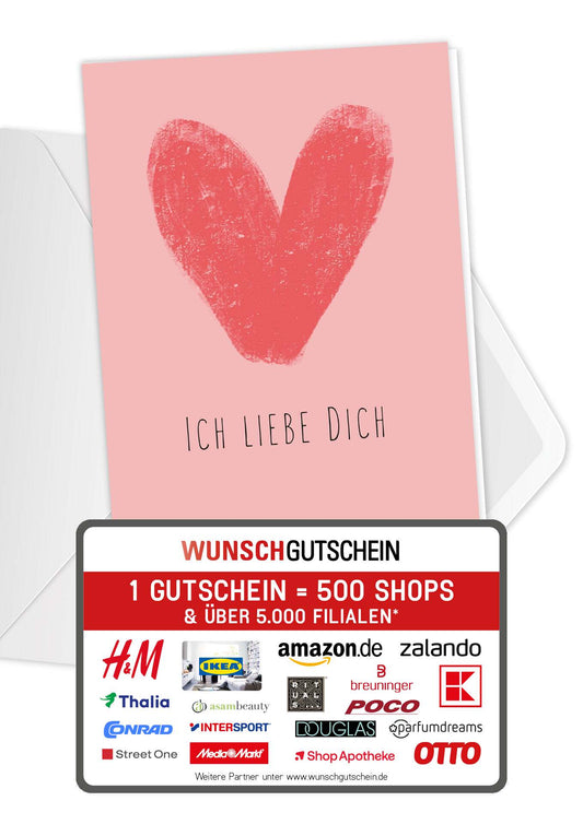 Ich liebe dich - Herz Rosa