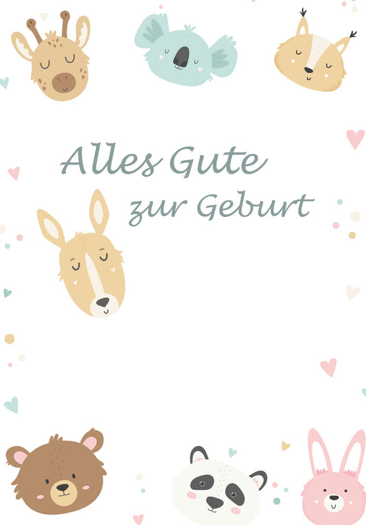 Alles Gute zur Geburt - Tiere (Gutscheinwert)