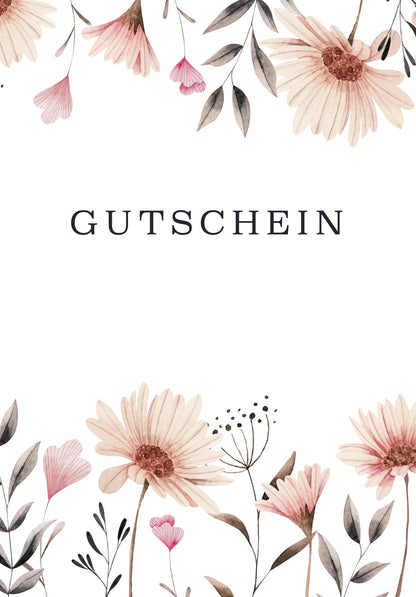 Gutschein - Blumen weiß (Gutscheinwert)