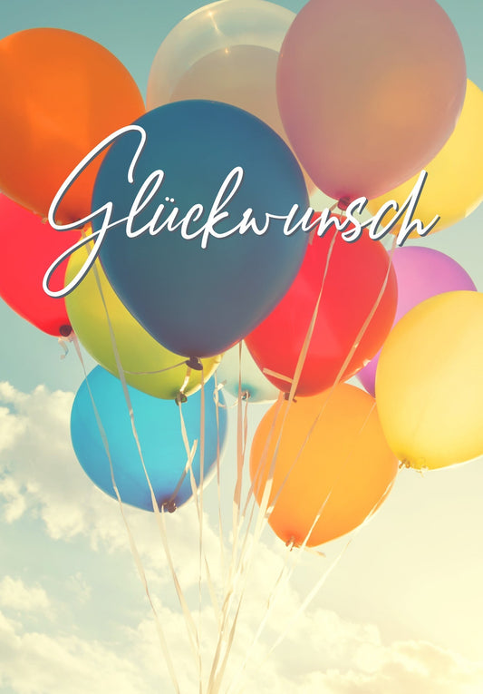 Glückwunsch - Bunte Ballons (Gutscheinwert)