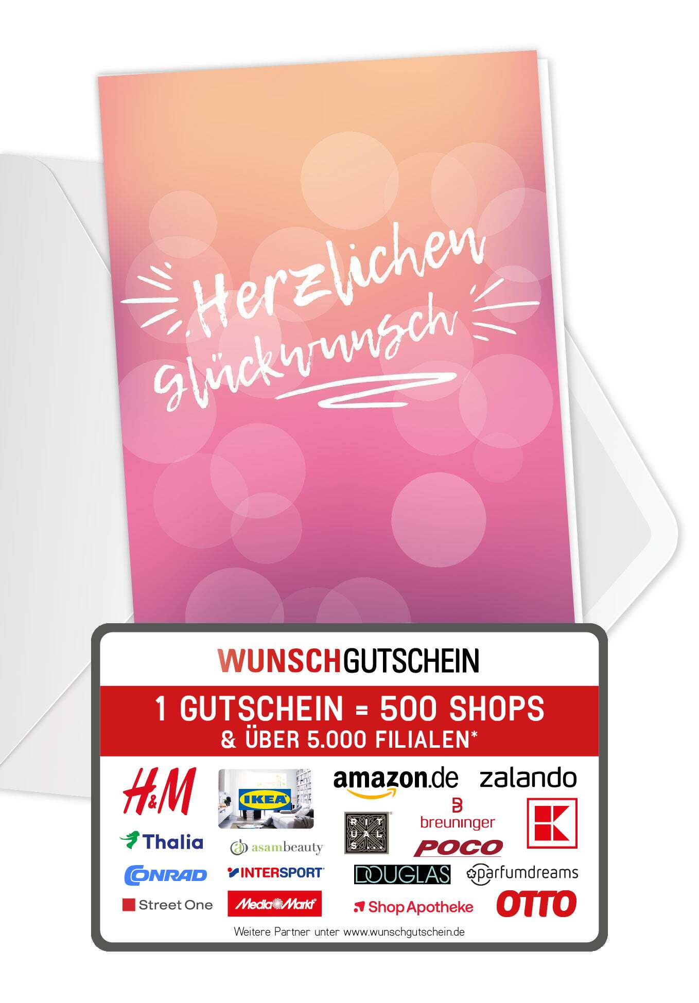 Herzlichen Glückwunsch - Pink (Gutscheinwert)