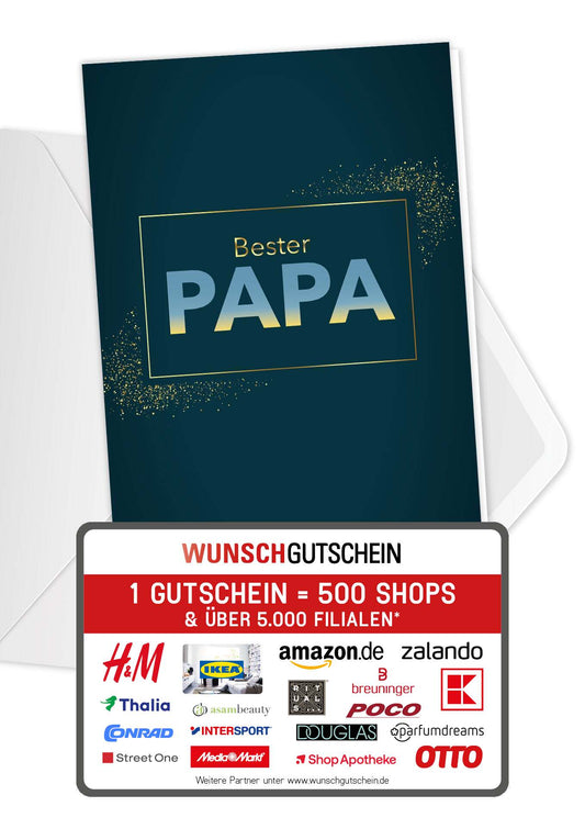 Bester Papa - Blau (Gutscheinwert)