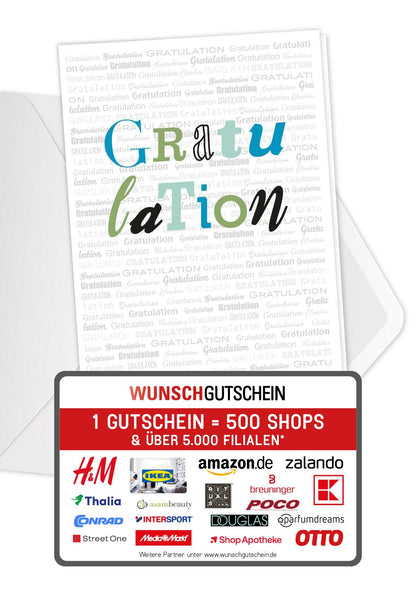 Gratulation - Grau (Gutscheinwert)