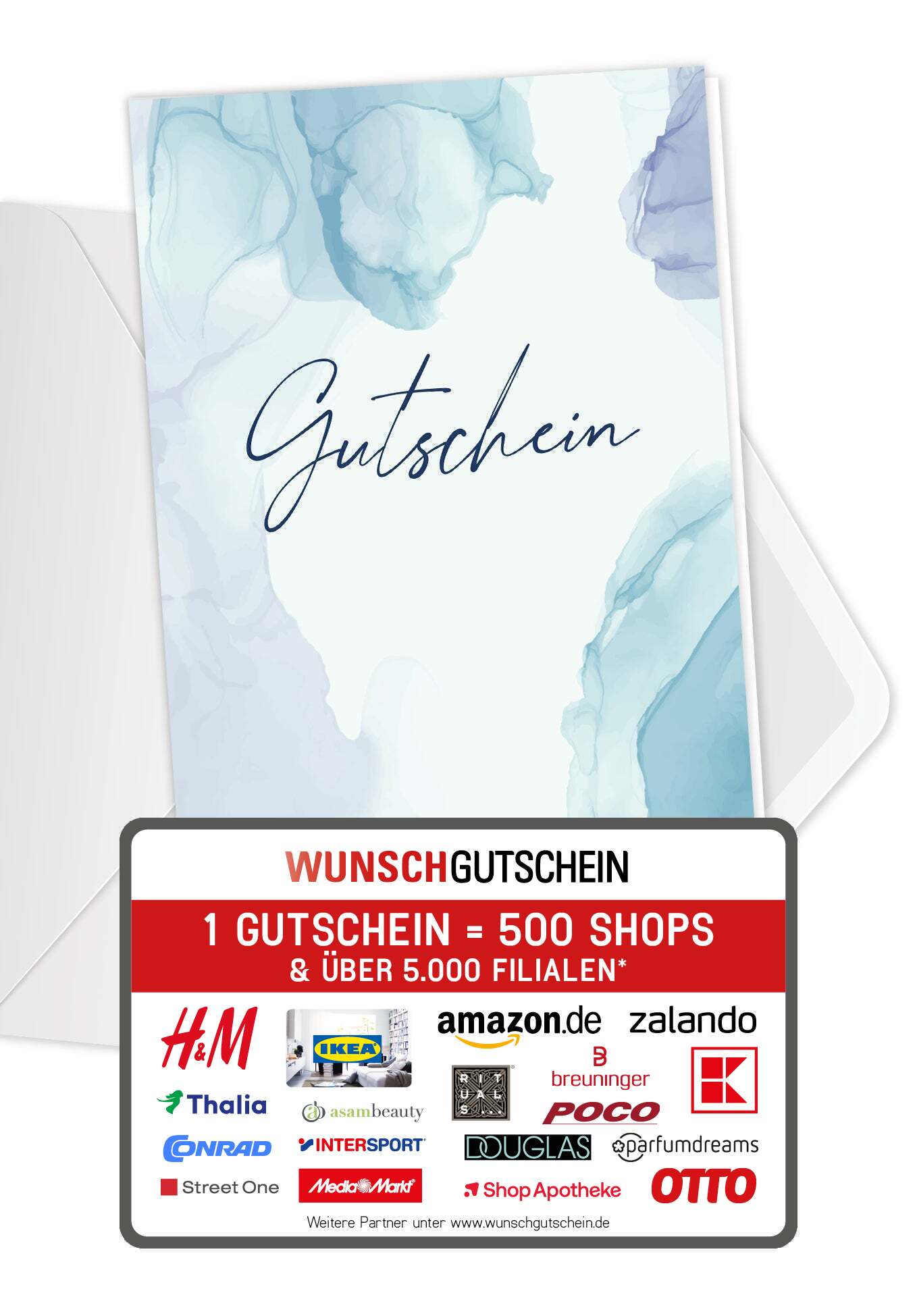 Gutschein - Aquarell blau