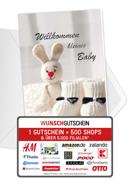 Willkommen kleines Baby - Hase (Gutscheinwert)